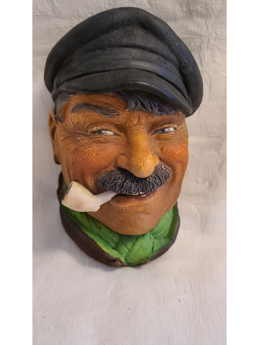 Vintage Bossons Chalkware Head Sailor with Pipe Wall Plaque